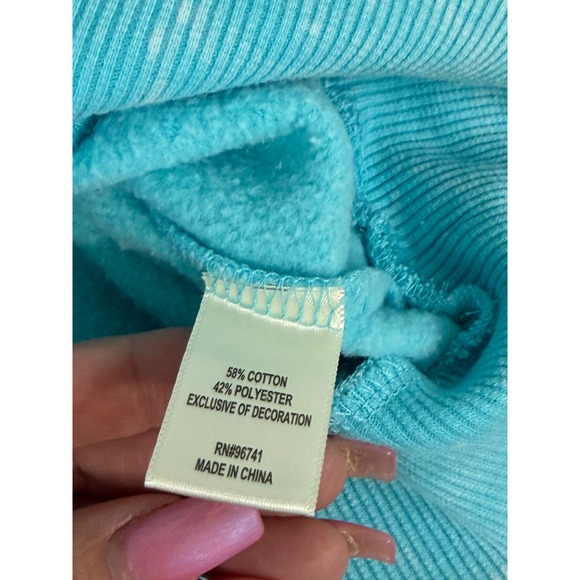 Self Esteem Free Spirit Sweatshirt L Tigers Sunflowers Tie Dye Boho Graphic Blue - Picture 7 of 7